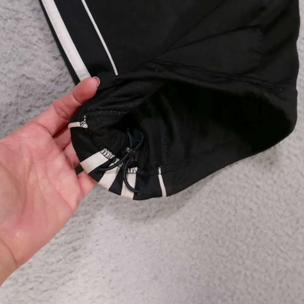 Adidas Track Pants Black/White 3 Stripe Hip Hop y2k Baggy Skate Size S (30x29)